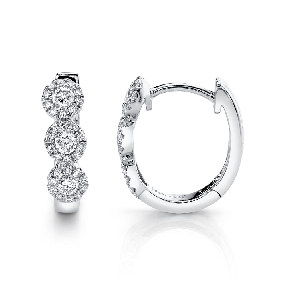 0.37CT 14K W/G DIAMOND HUGGIE EARRING