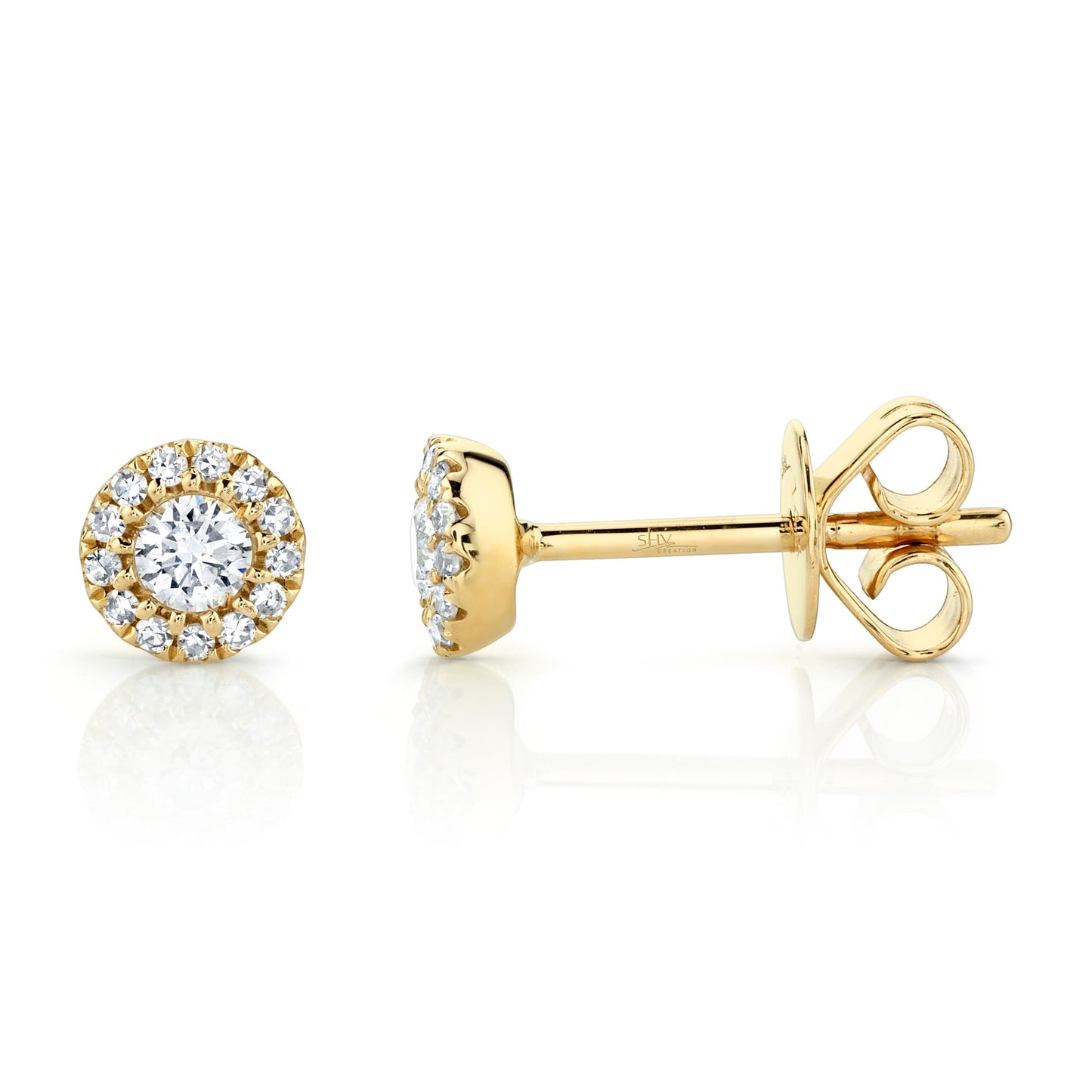 0.24CT 14K Y/G DIAMOND STUD EARRING