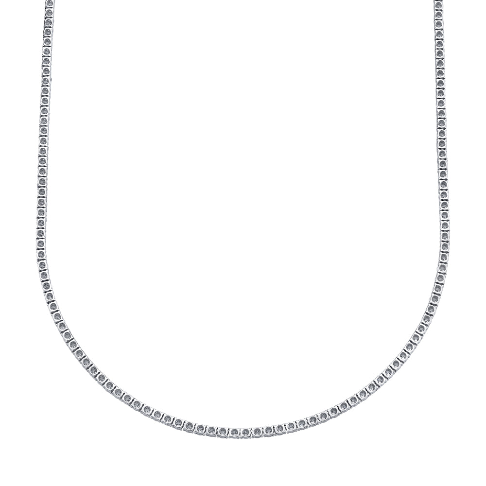 3.96CT 14K W/G DIAMOND TENNIS NECKLACE