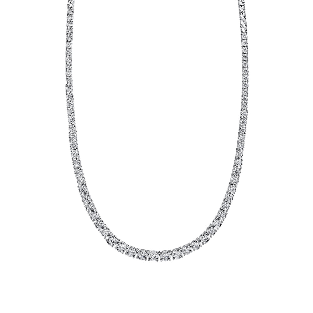 4.39CT 14K W/G DIAMOND TENNIS NECKLACE