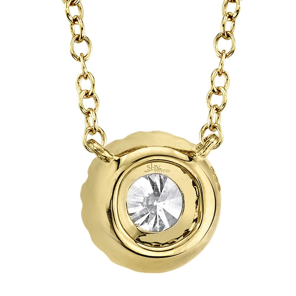 0.20CT-CTR(ROUND) 0.05CT-SIDE 14K Y/G DIAMOND NECKLACE