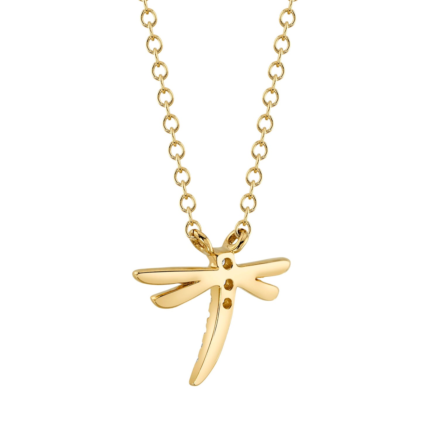 0.03CT 14K Y/G DIAMOND DRAGONFLY NECKLACE