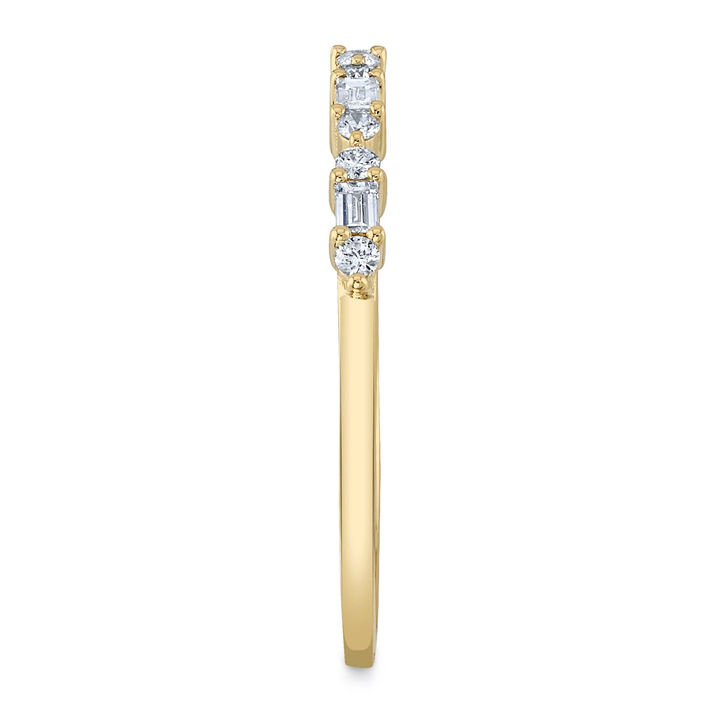 0.25CT 14K Y/G DIAMOND BAGUETTE BAND