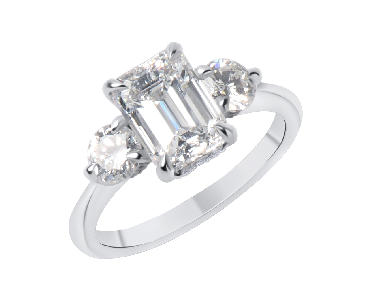 Contemporary 3 Stone Ring
