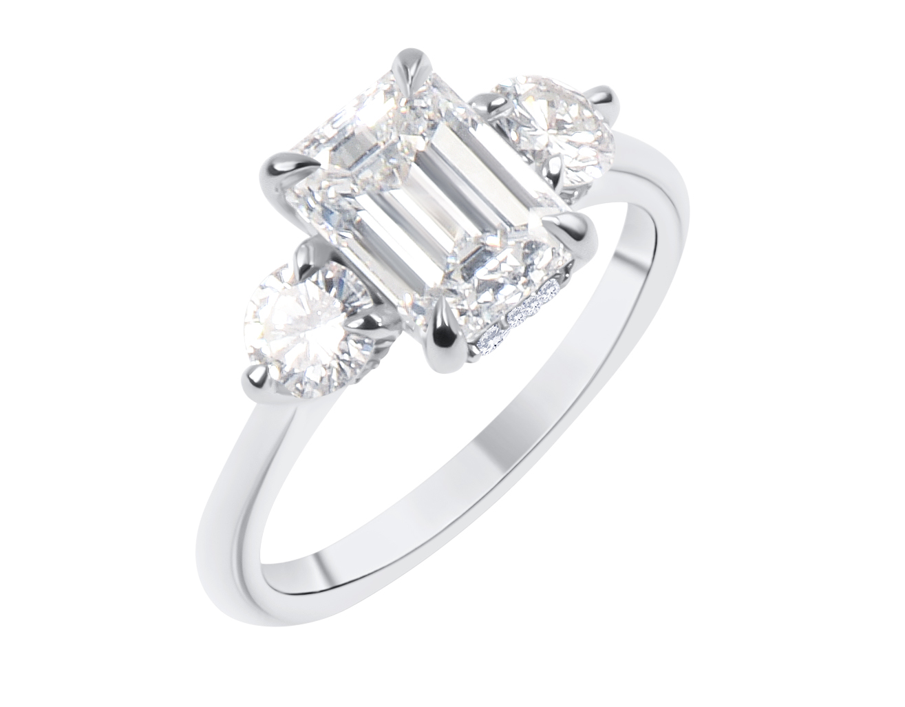 Contemporary 3 Stone Ring