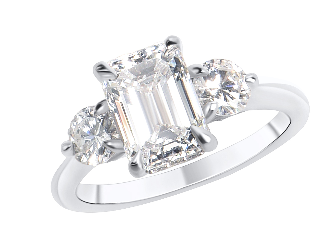 Contemporary 3 Stone Ring