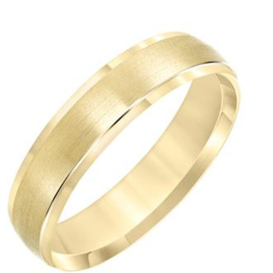 Frederick Goldman Low Dome Round Edge Carved Wedding Band