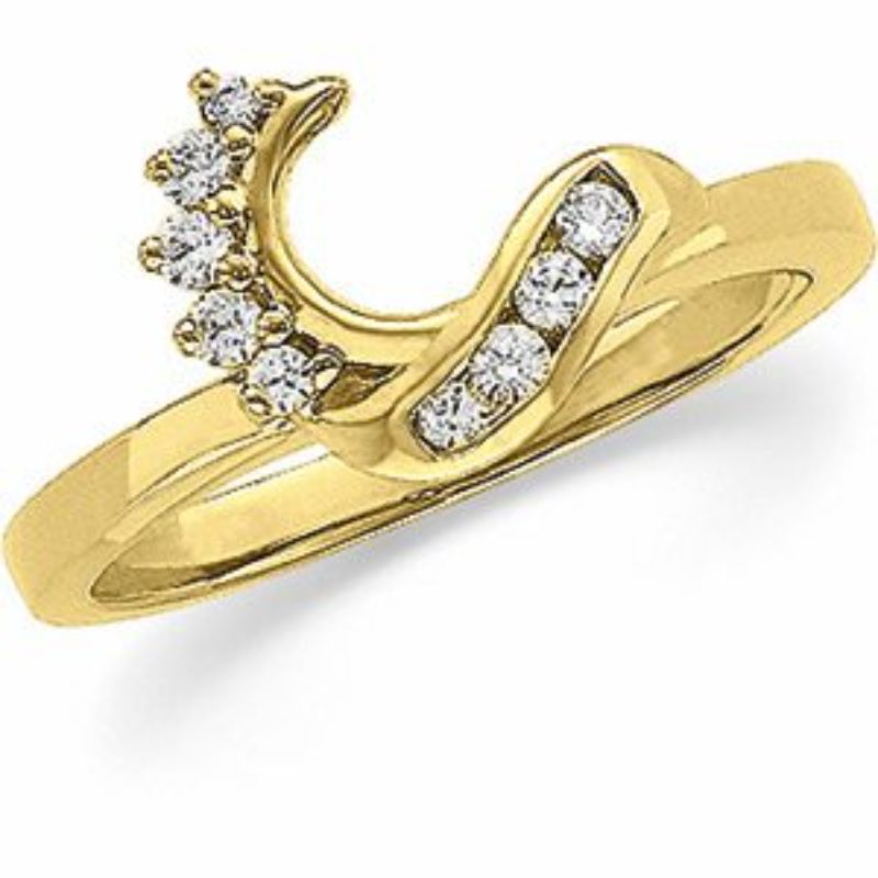 14K Yellow 1/6 CTW Natural Diamond Wrap-Style Ring Enhancer
