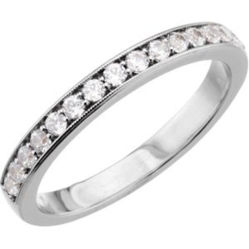 14K White 1/4 CTW Natural Diamond Band for 4.5 & 5 mm Engagement
