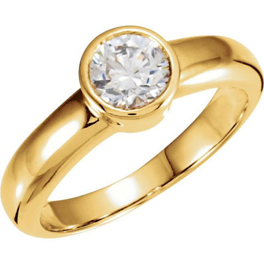 14K Yellow 1/2 CTW Natural Diamond Round Solitaire Engagement Ring