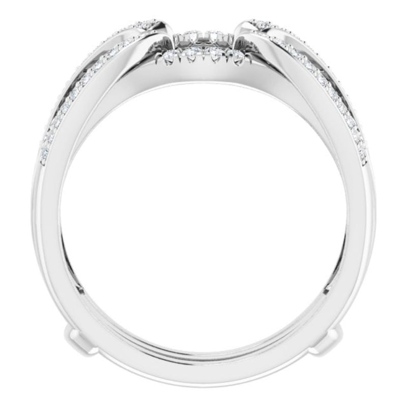 14K White 1/3 CTW Natural Diamond Ring Guard