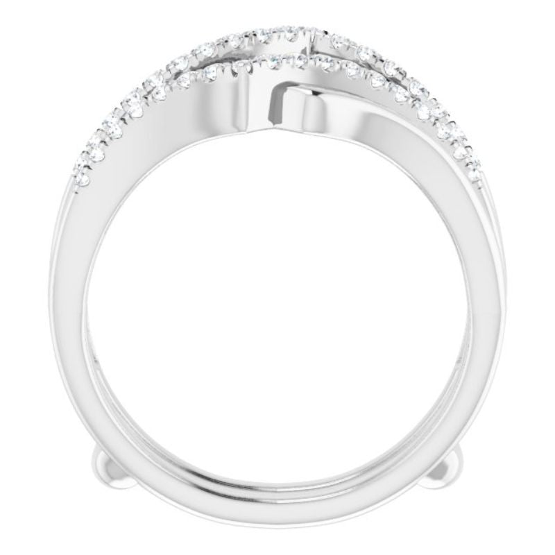 14K White 1/4 CTW Natural Diamond Ring Guard