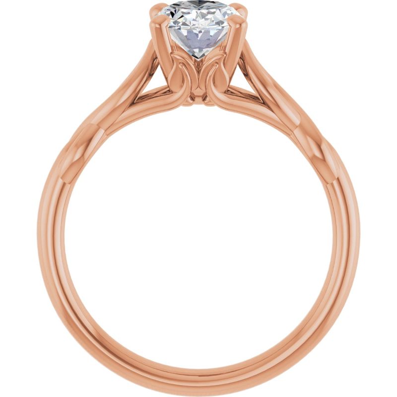14K Rose 8x6 mm Oval Forever One Moissanite Engagement Ring