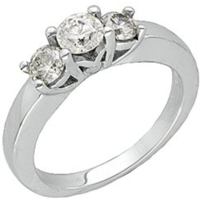 14K White 1 CTW Engagement Ring