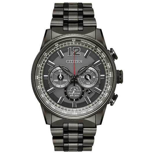 Citizen Grey Stainless Steel Diamond Chronograph Watch