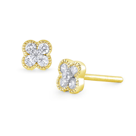 KC Designs 14K Gold and Diamond Flower Earring