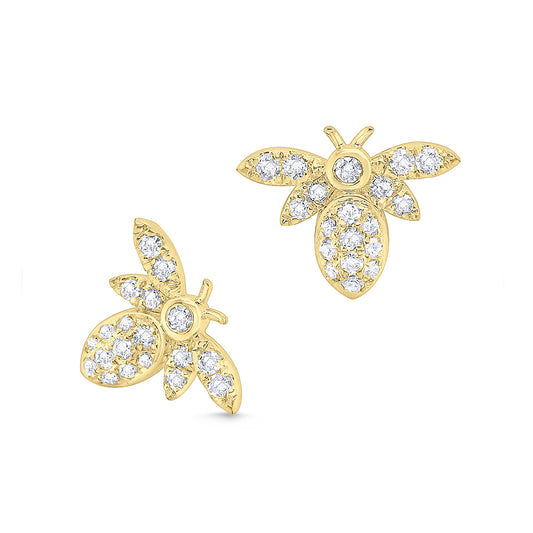 KC Designs 14k Gold and Diamond Bee Earrings