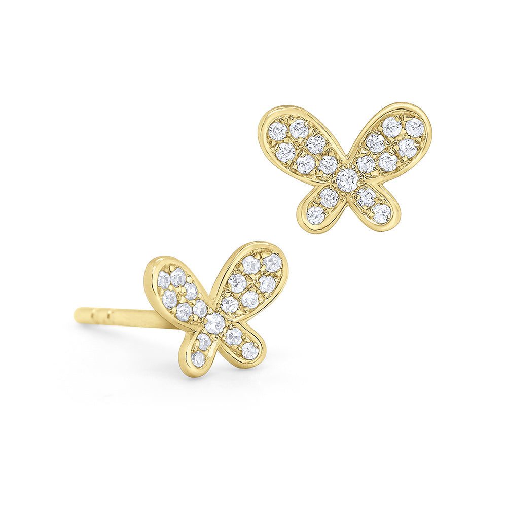 KC Designs 14K Gold and Diamond Butterfly Earrings