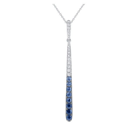 KC Designs Blue Ombre  Sapphire & Diamond Pendant on a 16-18'' Chain