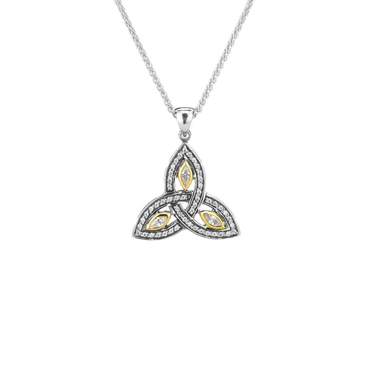 Keith Jack Sterling Silver 10k Trinity with CZ Pendant Small