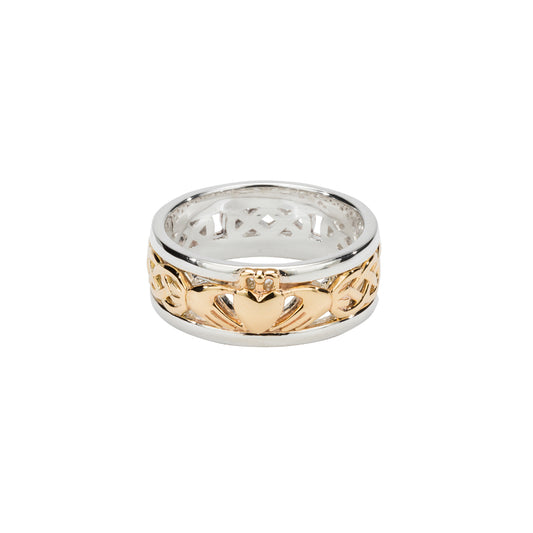 Keith Jack Sterling Silver 10k Claddagh Wedding Ring