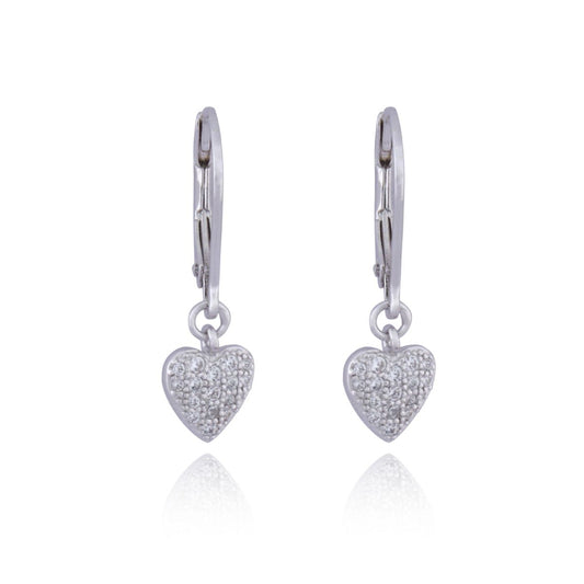Elle Silver Sterling Rhodium Plated Earrings 3A CZ RD #4LB
